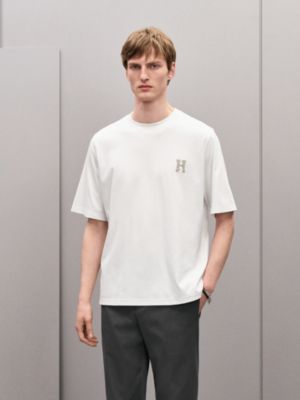 "H'Cheval"皮革細節T恤, 檢視: 佩戴, worn, 檢視共2張圖片的第4張