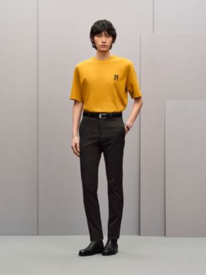 "H'Cheval" t-shirt with leather detail