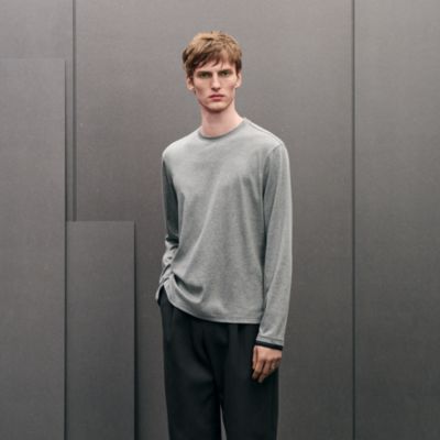 エルメス HERMES シルクジャージー 長袖Tシャツ ライトグレー 新品未使用 Tシャツ - グレー - メンズ Tシャツ、ポロシャツ、スウェットシャツ