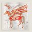 Le Pegase d'Hermès scarf 140, blanc/brique/rouge, no stock