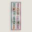 Lettres Equestres rectangle, gris chiné/fuchsia/vert