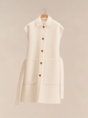 Colete longo em cashmere com cinto, Exibir: frente, front, visualizar 7 de 7