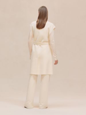 Colete longo em cashmere com cinto, Exibir: Sendo usado, worn, visualizar 2 de 7