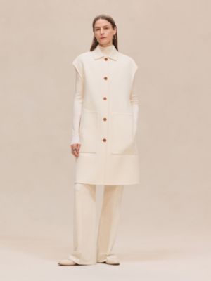 Colete longo em cashmere com cinto, Exibir: Sendo usado, worn, visualizar 4 de 7