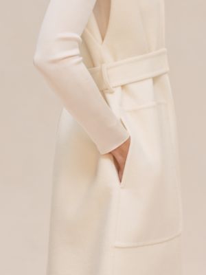 Colete longo em cashmere com cinto, Exibir: Sendo usado, worn, visualizar 6 de 7