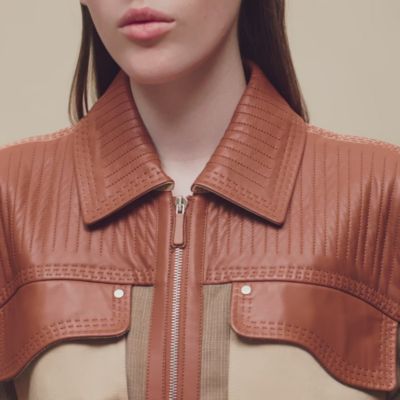 Mixed leather Trench coat, View: video, view 2 of 8