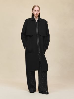 Long storm flap coat