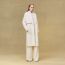 Manteau long à bavolets, blanc naturel
