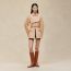 Short coat with leather details, beige cajou