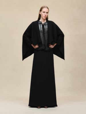 Embroidered cape jacket