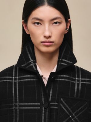 Embroidered short vest with leather detail, View: Worn, worn, view 6 of 8