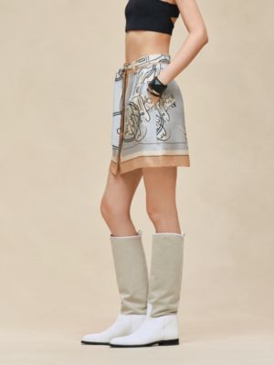 "Ex-Libris a Main Levee" buttoned skirt, View: Worn, worn, view 2 of 4