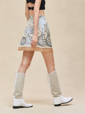 "Ex-Libris a Main Levee" buttoned skirt, View: Worn, worn, view 3 of 4