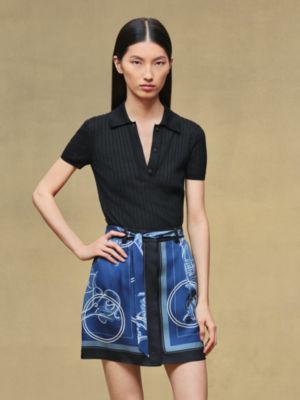 "Ex-Libris a Main Levee" buttoned skirt, View: Worn, worn, view 2 of 4