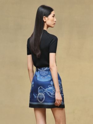 "Ex-Libris a Main Levee" buttoned skirt, View: Worn, worn, view 3 of 4