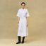 "Mosaique" pleated skirt with basque, blanc