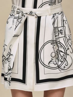 "Ex-Libris a Main Levee" buttoned miniskirt, View: Worn, worn, view 4 of 5