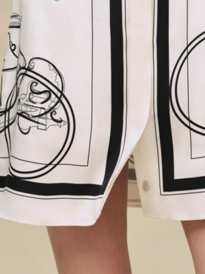 "Ex-Libris a Main Levee" buttoned miniskirt, View: Worn, worn, view 5 of 5