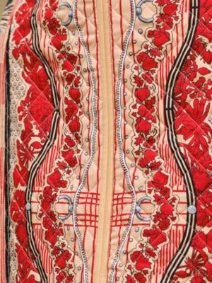 "Aux Champs en Fleurs Raye" quilted pencil skirt, View: front, front, view 5 of 5