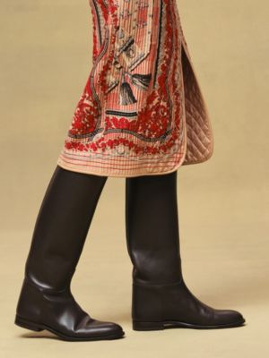 "Aux Champs en Fleurs Raye" quilted pencil skirt, View: Worn, worn, view 4 of 5