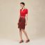 Jupe mi-longue, rouge H