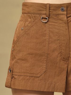 Pleated waist cotton shorts, View: Worn, worn, view 4 of 4