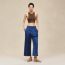 Embroidered short pants, bleu lagune