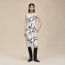 "Ferronnerie Remix" ruffled sleeveless dress, blanc nacre