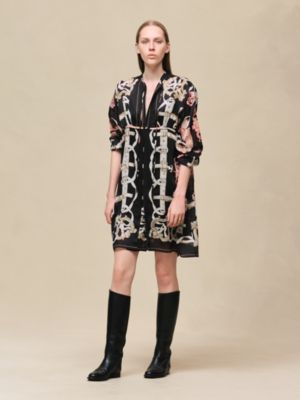 "Ferronnerie Remix" knotted collar dress