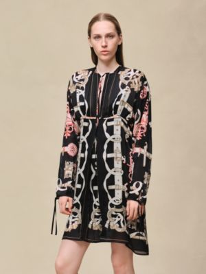 "Ferronnerie Remix" knotted collar dress, View: Worn, worn, view 3 of 6