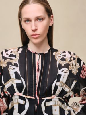 "Ferronnerie Remix" knotted collar dress, View: Worn, worn, view 4 of 6