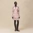 "Ferronnerie Remix" knotted collar dress, rose opaline