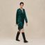 "Ferronnerie Remix" knotted collar dress, vert pin