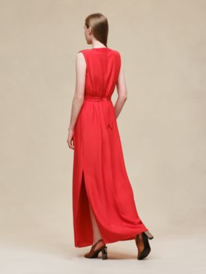 Sleeveless embroidered caftan, View: Worn, worn, view 3 of 7