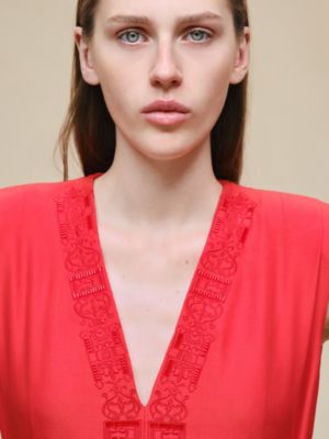 Sleeveless embroidered caftan, View: Worn, worn, view 5 of 7