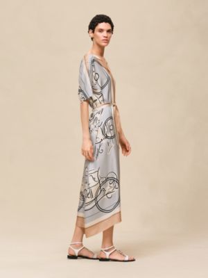 "Ex-Libris a Main Levee" caftan, View: Worn, worn, view 2 of 6