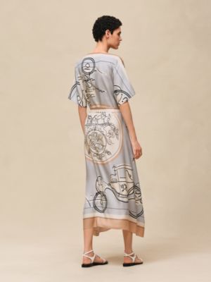 "Ex-Libris a Main Levee" caftan, View: Worn, worn, view 3 of 6