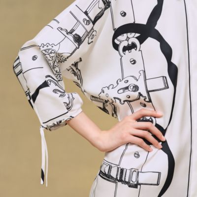極美品★HERMES エルメス 25AW H5H0635DL Palefrey Remix シルク100％ ベルト付 膝丈 ワンピース ドレス ダークグレー 34 ハンガー付き フランス製 正規品 レディース 渋谷並木橋店】2025年春夏 HERMES エルメス ワンピース ドレス