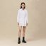Embroidered drawstring dress, blanc
