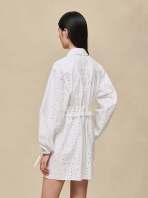 Embroidered drawstring dress, View: Worn, worn, view 4 of 6