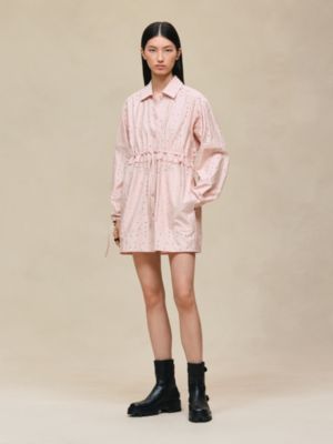 Embroidered drawstring dress, View: Worn, worn, view 4 of 7