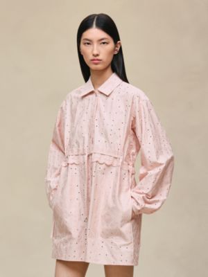 Embroidered drawstring dress, View: Worn, worn, view 5 of 7