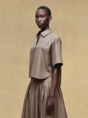 Cropped polo blouse, View: Worn, worn, view 3 of 7