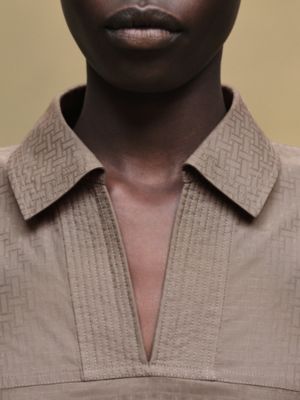 Cropped polo blouse, View: Worn, worn, view 6 of 7