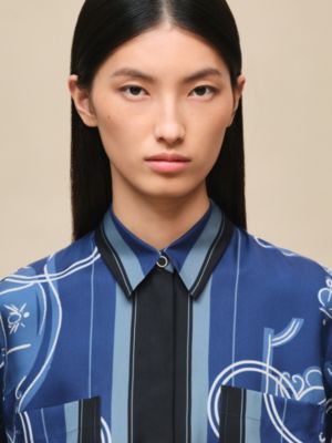 クラシックシャツ 《エクスリブリス・ア・マン・ルヴェ》プリント, イメージ: 着用例, worn, ビュー4の5