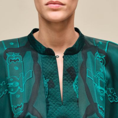 ブラウス - グリーン - レディス トップス、シャツ、ブラウス | Hermès