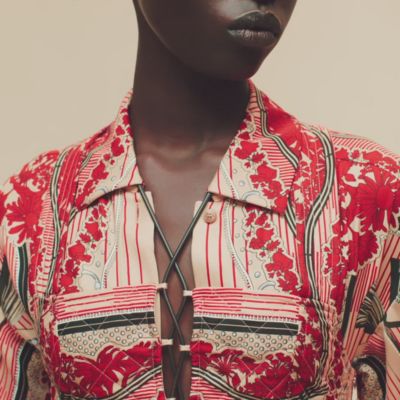 Chemise coulissée imprimé «&nbsp;Aux Champs en Fleurs Rayé&nbsp;», Vue: vidéo, vue 2 sur 5