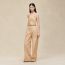 Quilted bra, beige cajou