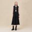 Sleeveless embroidered blouse, noir
