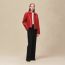 Washed deerskin jacket, rouge piment
